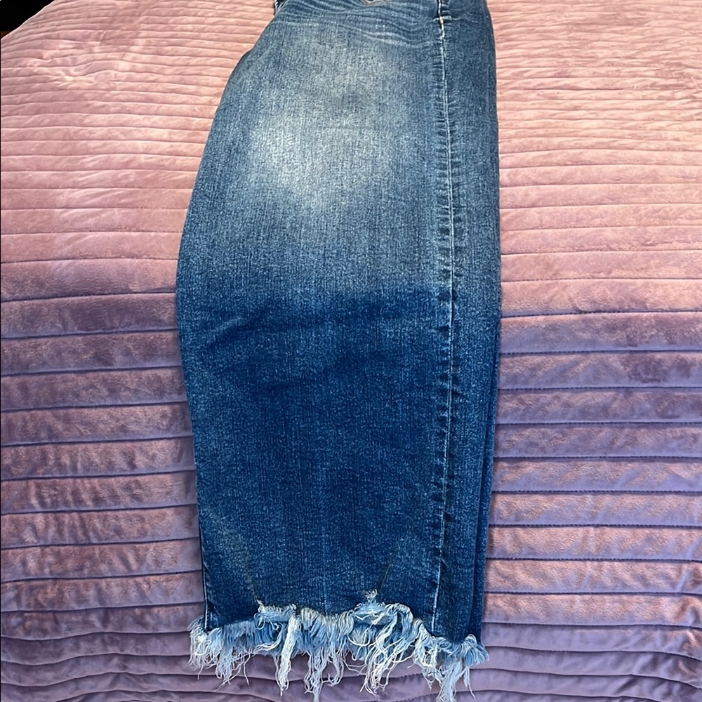 Risen Bella High Rise Tummy Control Frayed Hem Jean
